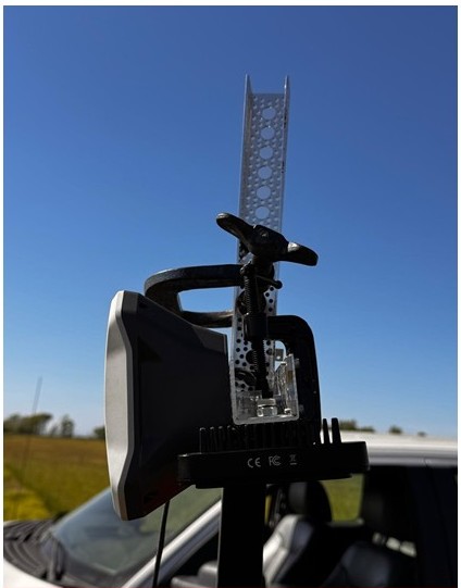 Depth camera mounted on the collection rod